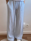 BLEU CIEL - PANTALON GAZ DE COTON
