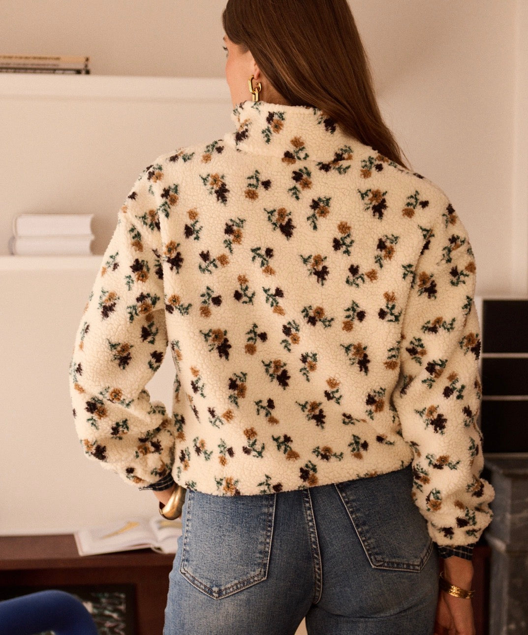 BEIGE - VESTE FLEURIE