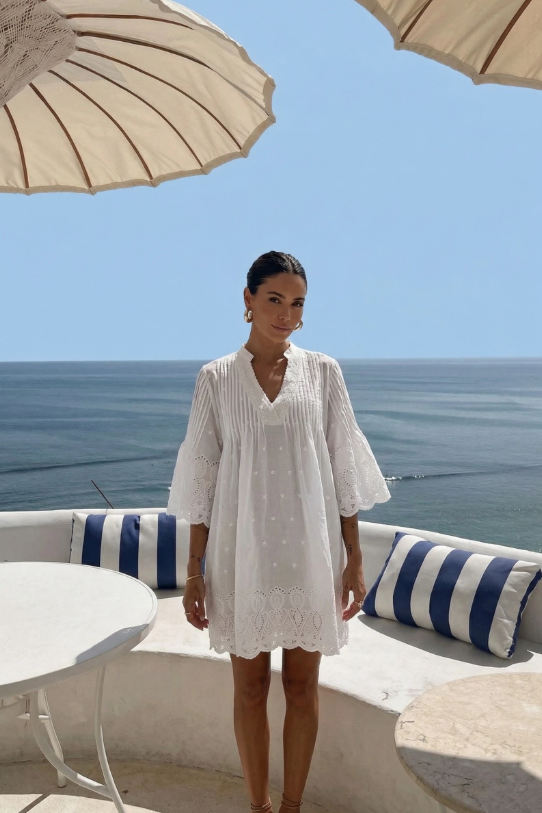 BLANC - ROBE EN DENTELLE