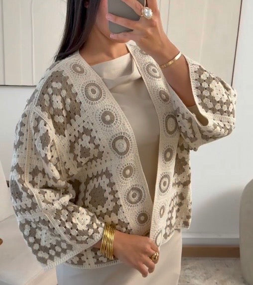 KAKI - GILET CROCHET