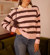 ROSE/MARRON - POLO RAYÉ