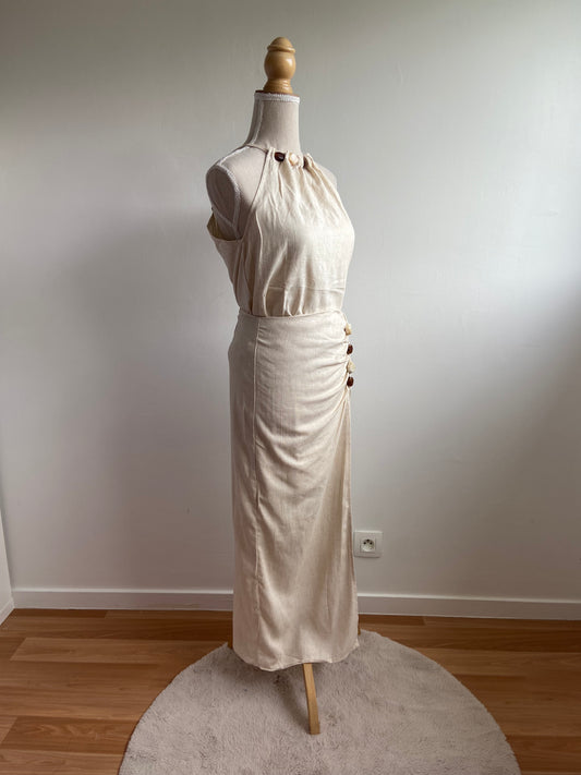 BEIGE - ENSEMBLE JUPE/TOP