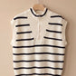 BLANC - PULL SANS MANCHE