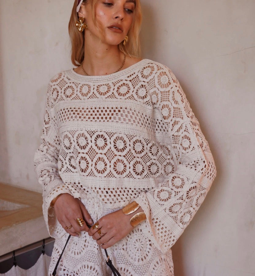 BEIGE - TOP CORCHET