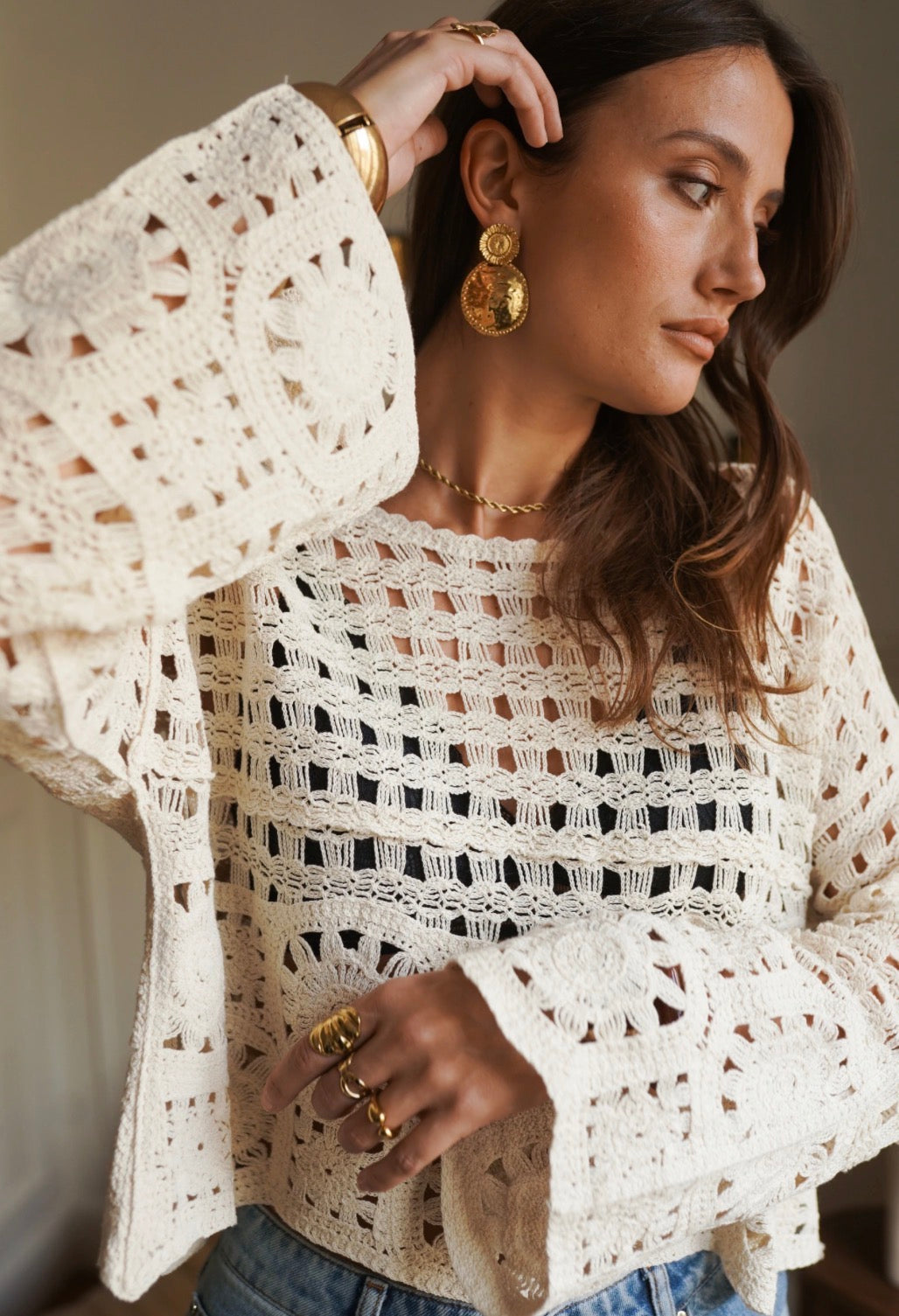 BEIGE - TOP CORCHET