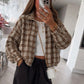 BEIGE - VESTE A CARREAUX