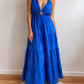 BLEU- ROBE LONGUE A BRETELLES
