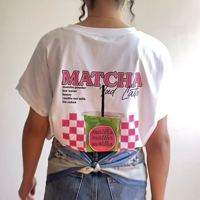 BLANC - T-SHIRT IMPRIMER MATCHA
