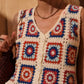 BLEU - GILET CROCHET