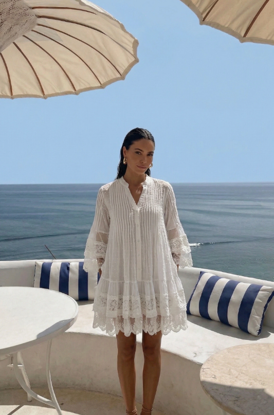 BLANC - ROBE EN BRODERIE