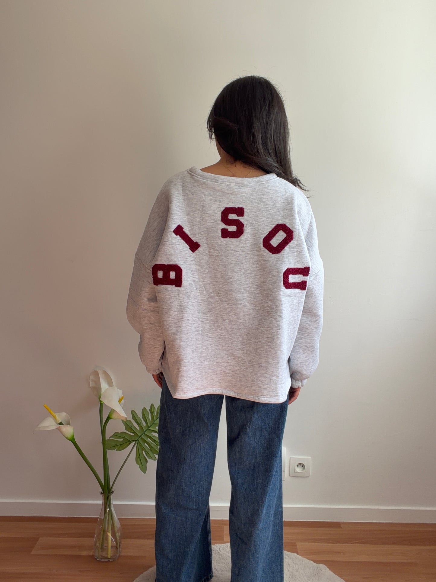 GRIS - PULL BISOUS
