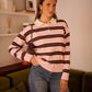 ROSE/MARRON - POLO RAYÉ