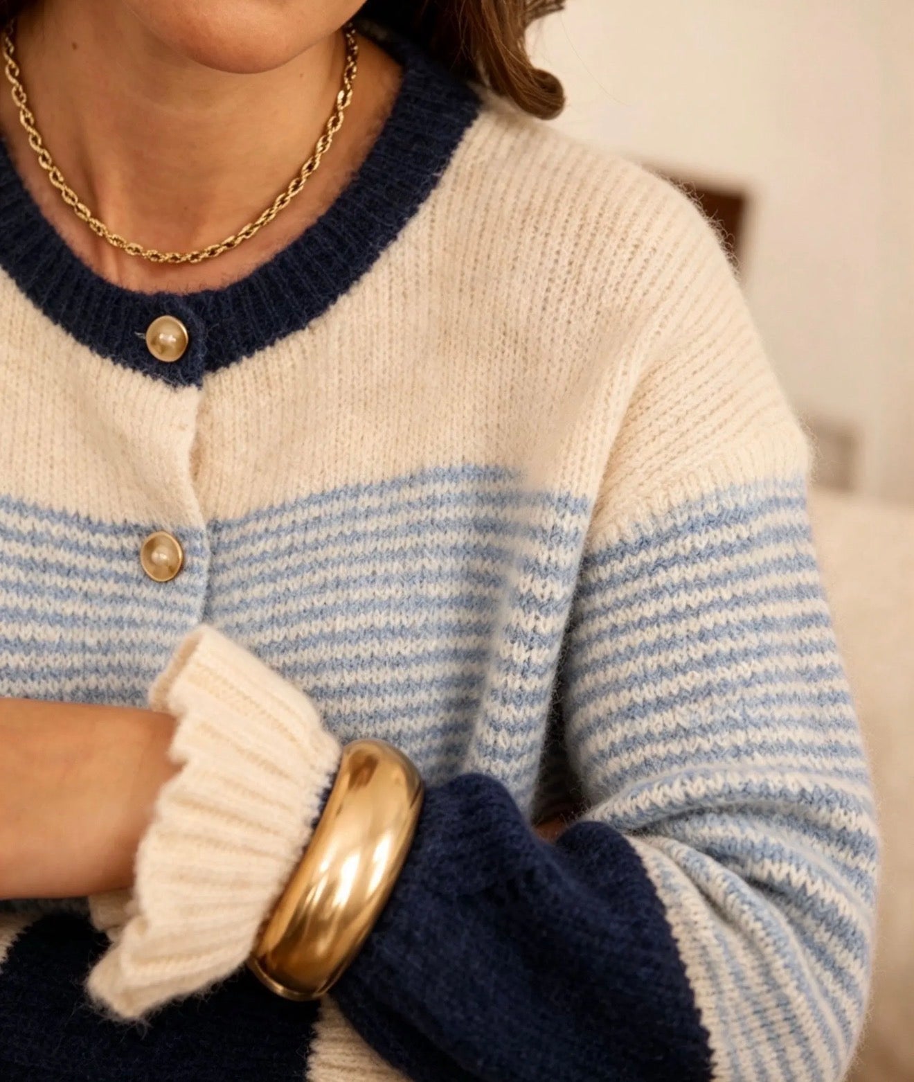 MARINE - GILET EN MAILLE