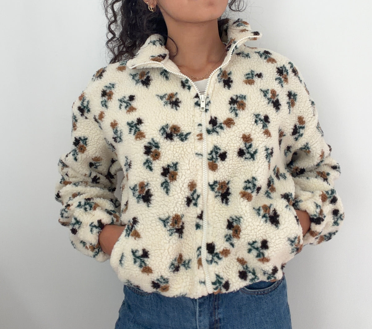 BEIGE - VESTE FLEURIE