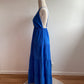 BLEU- ROBE LONGUE A BRETELLES