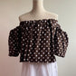 MARRON - BLOUSE ÉPAULE DÉNUDÉ A POIS